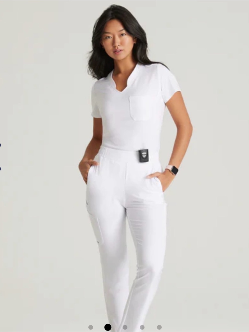 Women’s White Slim Scrub Jogger Pants M and Top M set